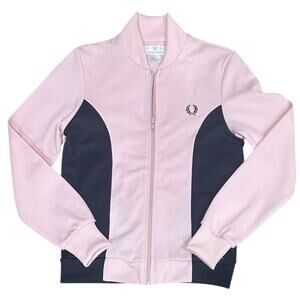 Fred Perry Pink Sweatshirt full zip vintage 90s Size 4 US / 8 UK Track Jacket